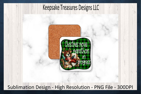 Christmas Movie Marathon In Progress Sublimation PNG Quirky Reindeer Holiday T-Shirt Design Sublimation Keepsake Treasures Designs LLC. 