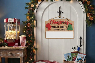 Christmas Movie Night Dry Erase Board SVG zafrans studio 
