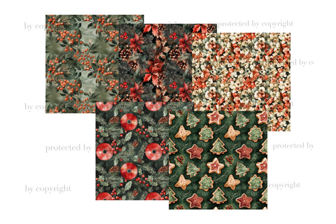 Christmas Movie Night Paper | Xmas Seamless Patterns Digital Pattern GlamArtZhanna 