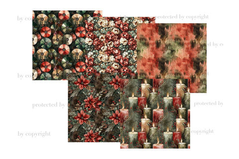 Christmas Movie Night Paper | Xmas Seamless Patterns Digital Pattern GlamArtZhanna 