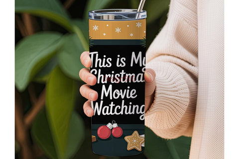 Christmas Movie Night Tumbler Wrap Sublimation DesignSVG 