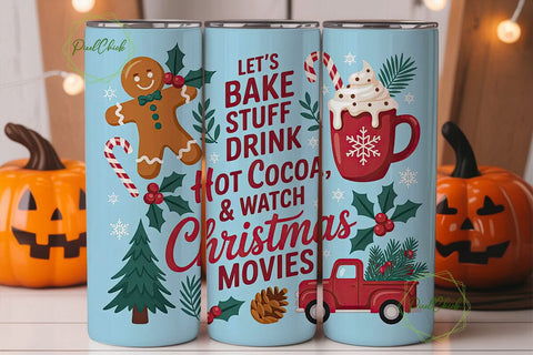 Christmas Movie Night Tumbler Wrap Sublimation PixelChick 