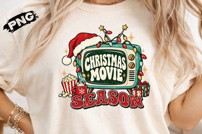 Christmas Movie Season Retro TV PNG SVG DesignDestine 