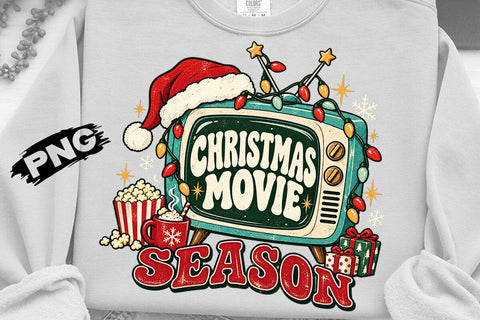 Christmas Movie Season Retro TV PNG SVG DesignDestine 