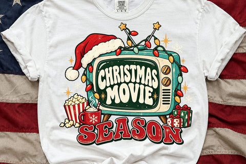Christmas Movie Season Retro TV PNG SVG DesignDestine 