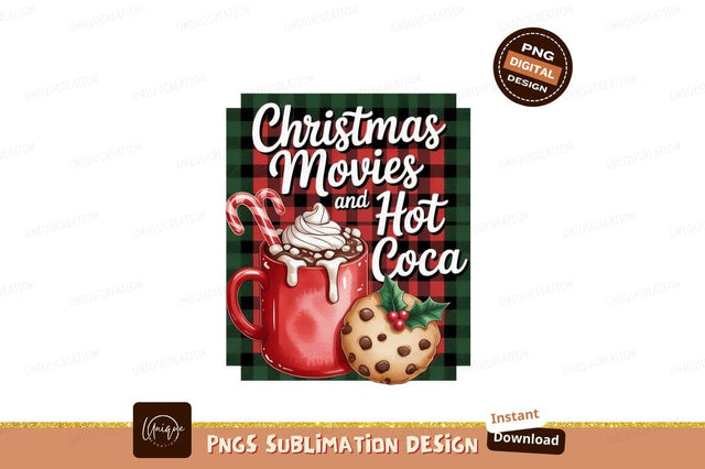 Christmas Movies And Hot Cocoa image Sublimation Designangry 