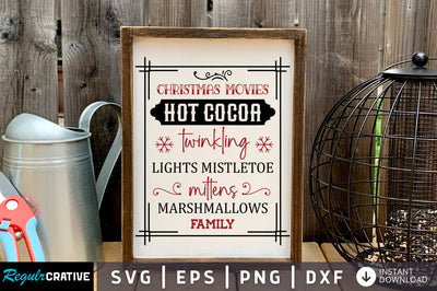 Christmas movies hot cocoa svg design SVG Regulrcrative 