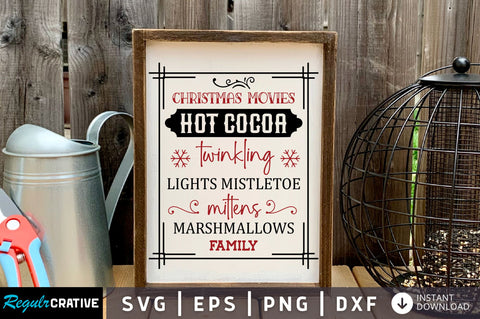 Christmas movies hot cocoa svg design SVG Regulrcrative 