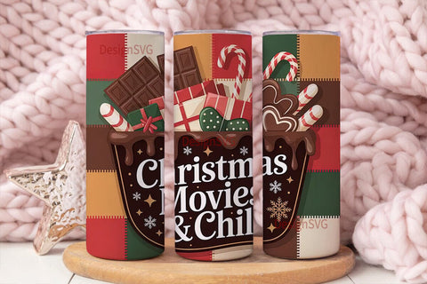 Christmas Movies Tumbler Wrap Sublimation DesignSVG 