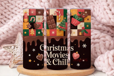 Christmas Movies Tumbler Wrap Sublimation DesignSVG 
