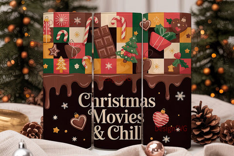 Christmas Movies Tumbler Wrap Sublimation DesignSVG 