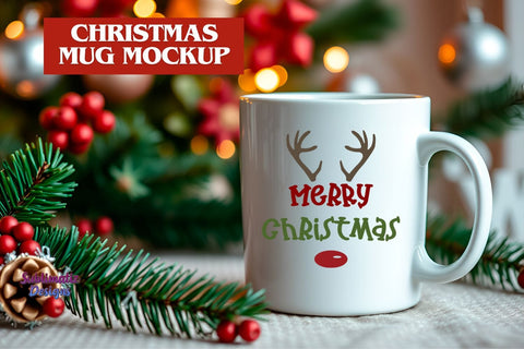 Christmas Mug Display Mockup Mock Up Photo Sublimatiz Designs 