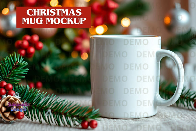 Christmas Mug Display Mockup Mock Up Photo Sublimatiz Designs 