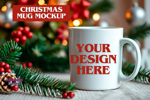Christmas Mug Display Mockup Mock Up Photo Sublimatiz Designs 