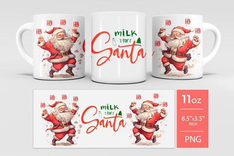 Christmas mug, milk for sants Sublimation KMarinaDesign 