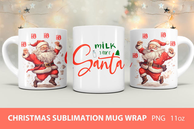Christmas mug, milk for sants Sublimation KMarinaDesign 