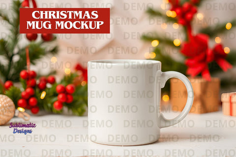 Christmas Mug Mockup | Holiday Mug Mockup | Coffee Mug Mockup Mock Up Photo Sublimatiz Designs 