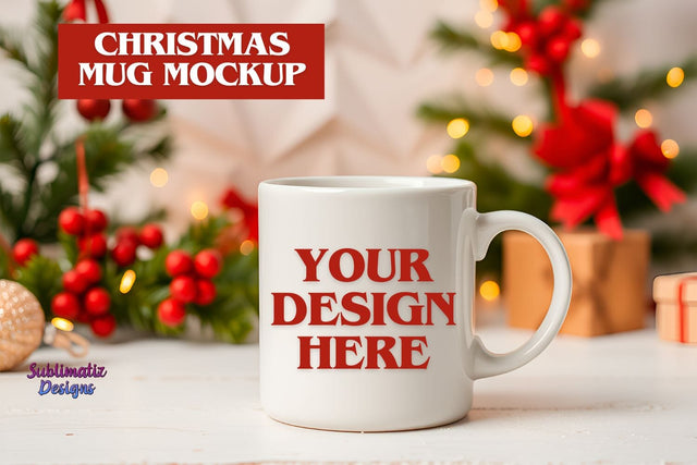 Christmas Mug Mockup | Holiday Mug Mockup | Coffee Mug Mockup Mock Up Photo Sublimatiz Designs 