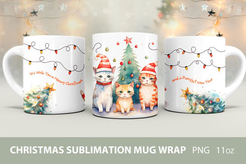 christmas mug sublimation, cat christmas mug designs Sublimation KMarinaDesign 
