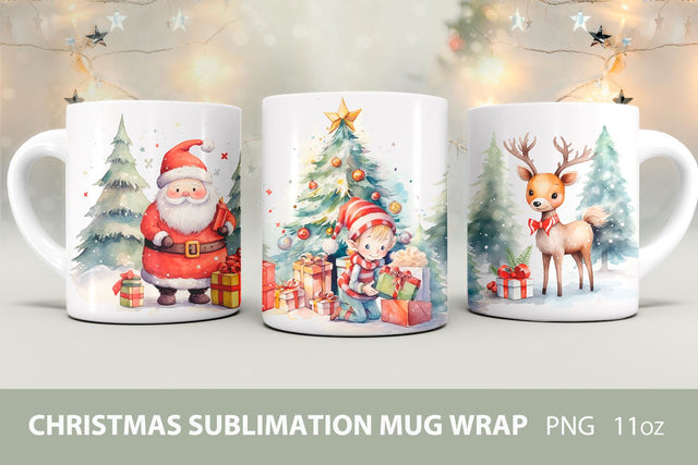 Christmas mug, sublimation mug wrap Sublimation KMarinaDesign 