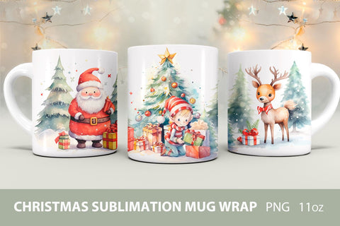 Christmas mug, sublimation mug wrap Sublimation KMarinaDesign 