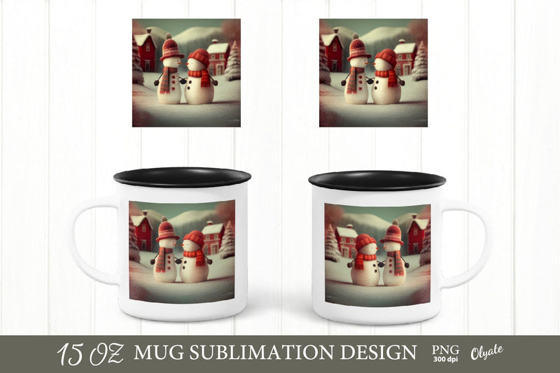 Christmas Mug Sublimation PNG. Snowman Mug PNG Sublimation Olga Terlyanskaya 