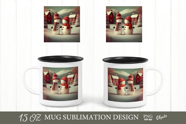 Christmas Mug Sublimation PNG. Snowman Mug PNG Sublimation Olga Terlyanskaya 