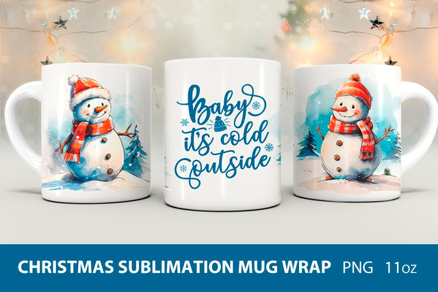 Christmas mug sublimation, snowman mug sublimation Sublimation KMarinaDesign 