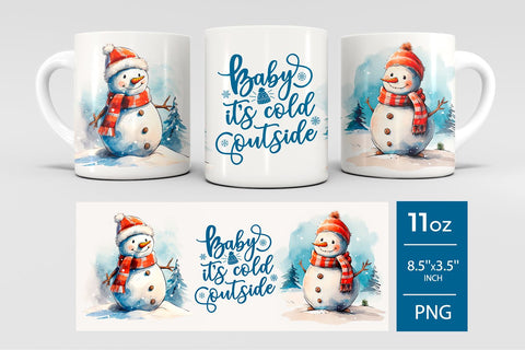 Christmas mug sublimation, snowman mug sublimation Sublimation KMarinaDesign 