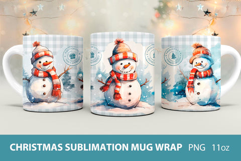 christmas mug sublimation, snowman mug sublimation Sublimation KMarinaDesign 