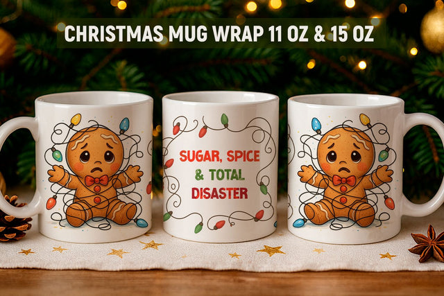 Christmas Mug Wrap Design, Funny Christmas Mug Wrap Sublimation KMarinaDesign 