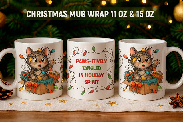 Christmas Mug Wrap Design Sublimation KMarinaDesign 