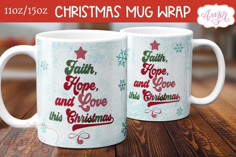 Christmas mug wrap PNG | Christmas tree coffee mug Sublimation Amorclipart 