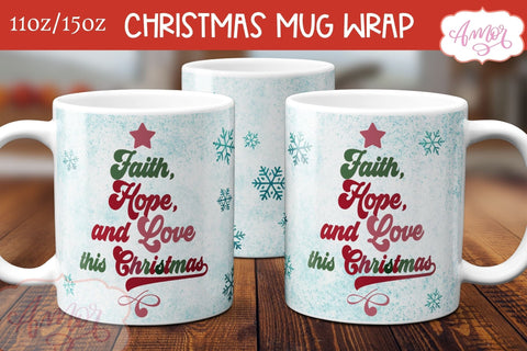 Christmas mug wrap PNG | Christmas tree coffee mug Sublimation Amorclipart 