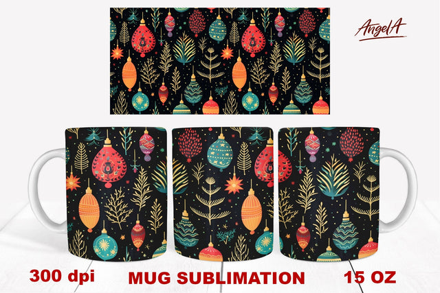 Christmas mug wrap sublimation, christmas balls png Sublimation Angelina Semenova 