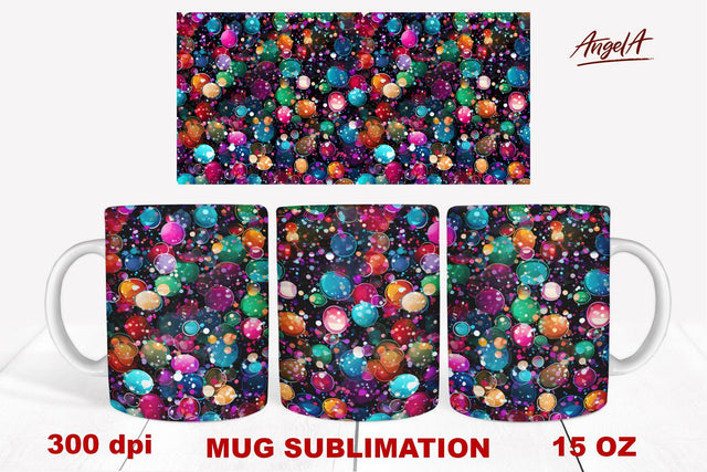 Christmas mug wrap sublimation, christmas sparkle pattern Sublimation Angelina Semenova 