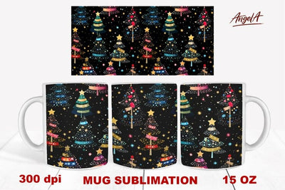 Christmas mug wrap sublimation, christmas tree sublimation Sublimation Angelina Semenova 