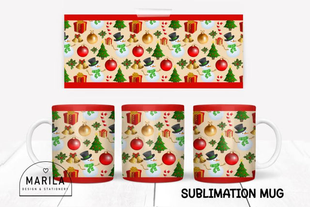 Christmas Mug Wrap Sublimation Design Coffee Mug Sublimation Marilakits 