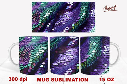 christmas mug wrap sublimation / green and purple texture Sublimation Angelina Semenova 