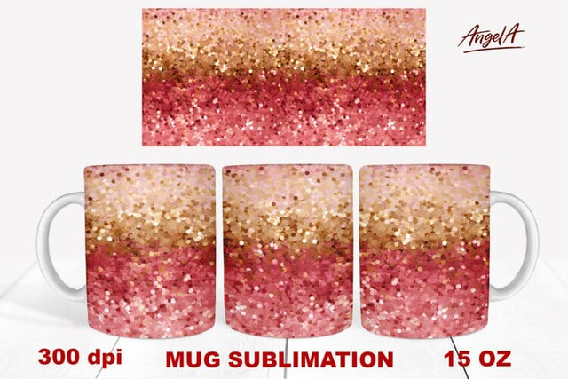 christmas mug wrap sublimation / pink and gold gradient png Sublimation Angelina Semenova 