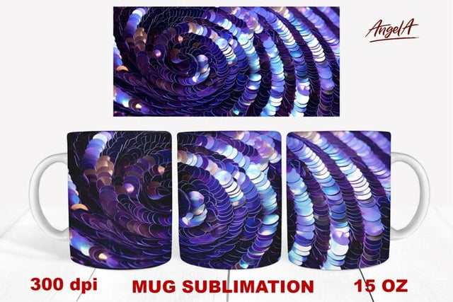 christmas mug wrap sublimation / sequin purple texture png Sublimation Angelina Semenova 