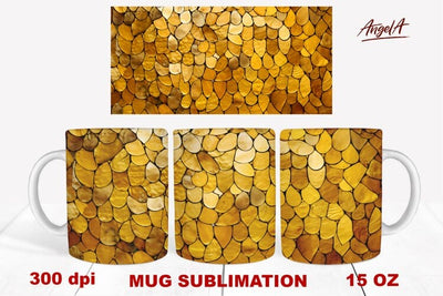christmas mug wrap sublimation / shiny gold texture, bright Sublimation Angelina Semenova 