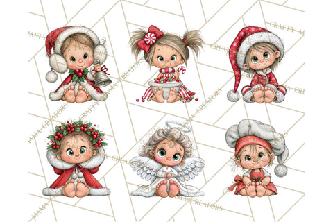 Christmas Munchkins Cute Holiday Clipart PNG Sublimation Crafty Mama Studios 