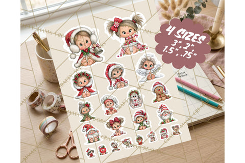 Christmas Munchkins Cute Holiday Sticker PNG Sublimation Crafty Mama Studios 