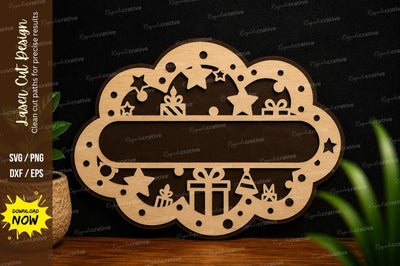Christmas Nameplate Frame SVG Laser Cut Svg Design SVG Regulrcrative 