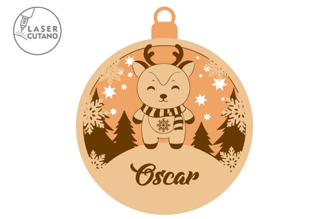Christmas Names Ornaments Set of 12, Laser Cut Files SVG LaserCutano 