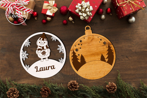 Christmas Names Ornaments Set of 12, Laser Cut Files SVG LaserCutano 