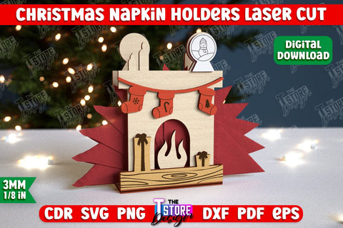 Christmas Napkin Holder Bundle | Holidays | Dining Table Decoration | New Year | Christmas Decorations | CNC Files SVG The T Store Design 