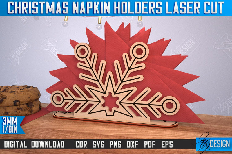 Christmas Napkin Holder | Holidays | Dining Table Decoration | New Year | Christmas Decorations | CNC File SVG Fly Design 