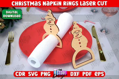 Christmas Napkin Rings | Holidays Dinner | Adornment Dining Table | Christmas Décor | CNC File SVG The T Store Design 